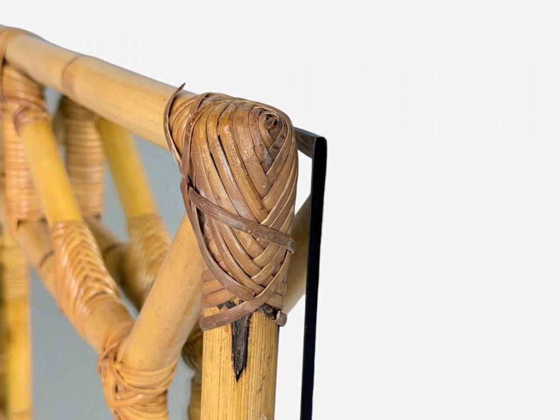 Italian Modern, Bamboo, Glass, Wall Mirror, Italy, 1950s - 7