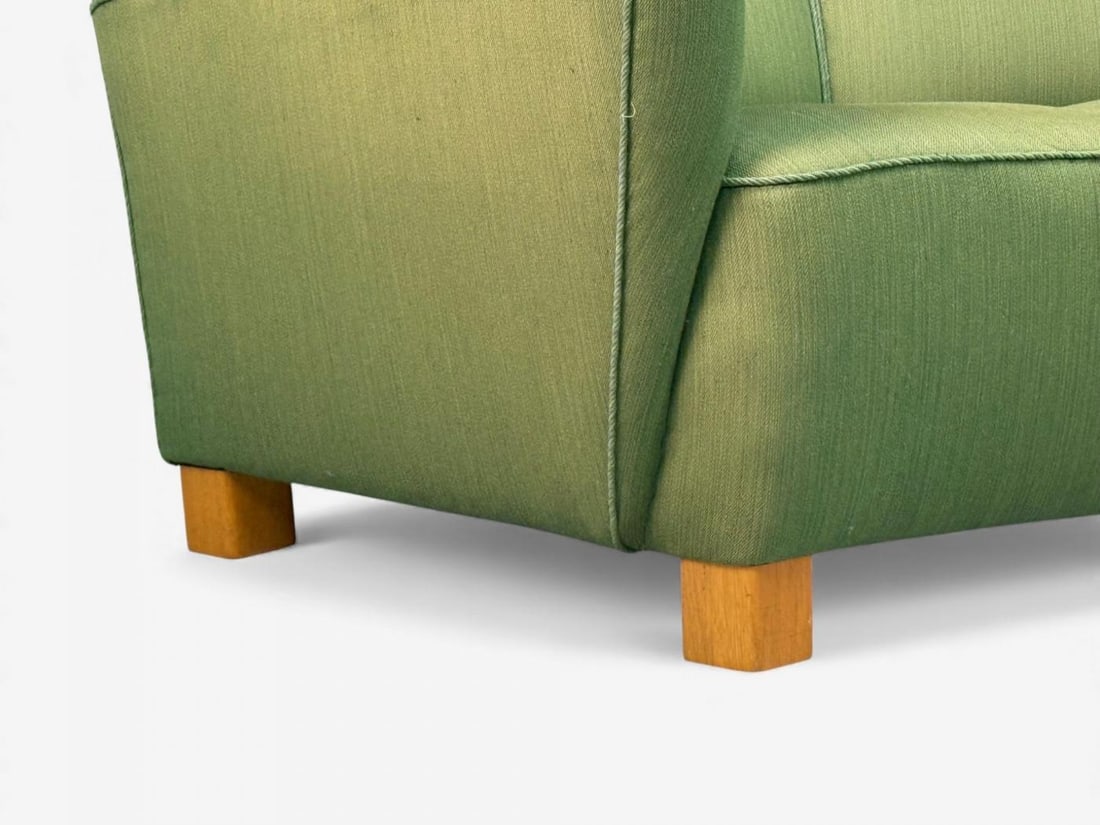 Danish Cabinetmaker, Fabric, Wood, Monumental Banana Sofa, Denmark, 1960s - 8