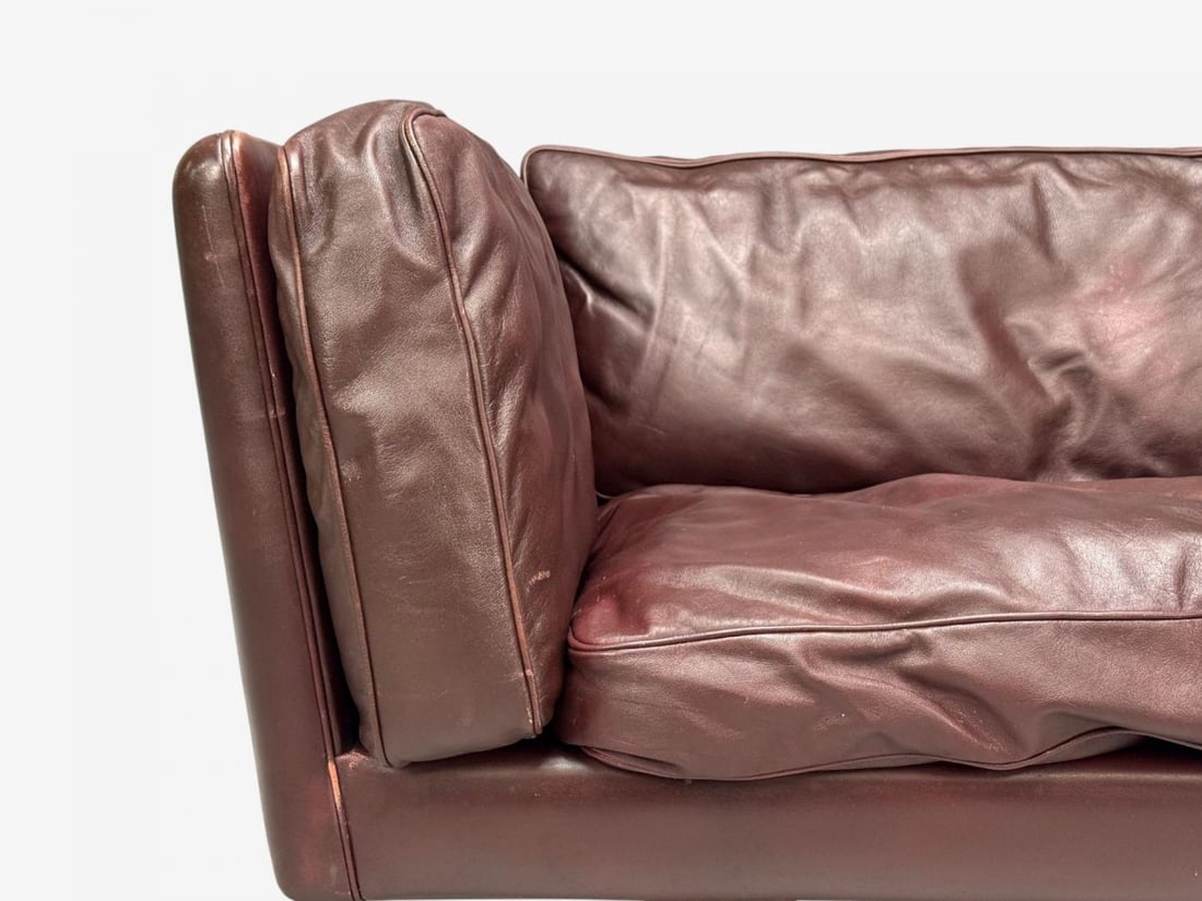 Illum Wikkelsø, Settee, Brown Leather, Rosewood, Denmark, 1960s - 7
