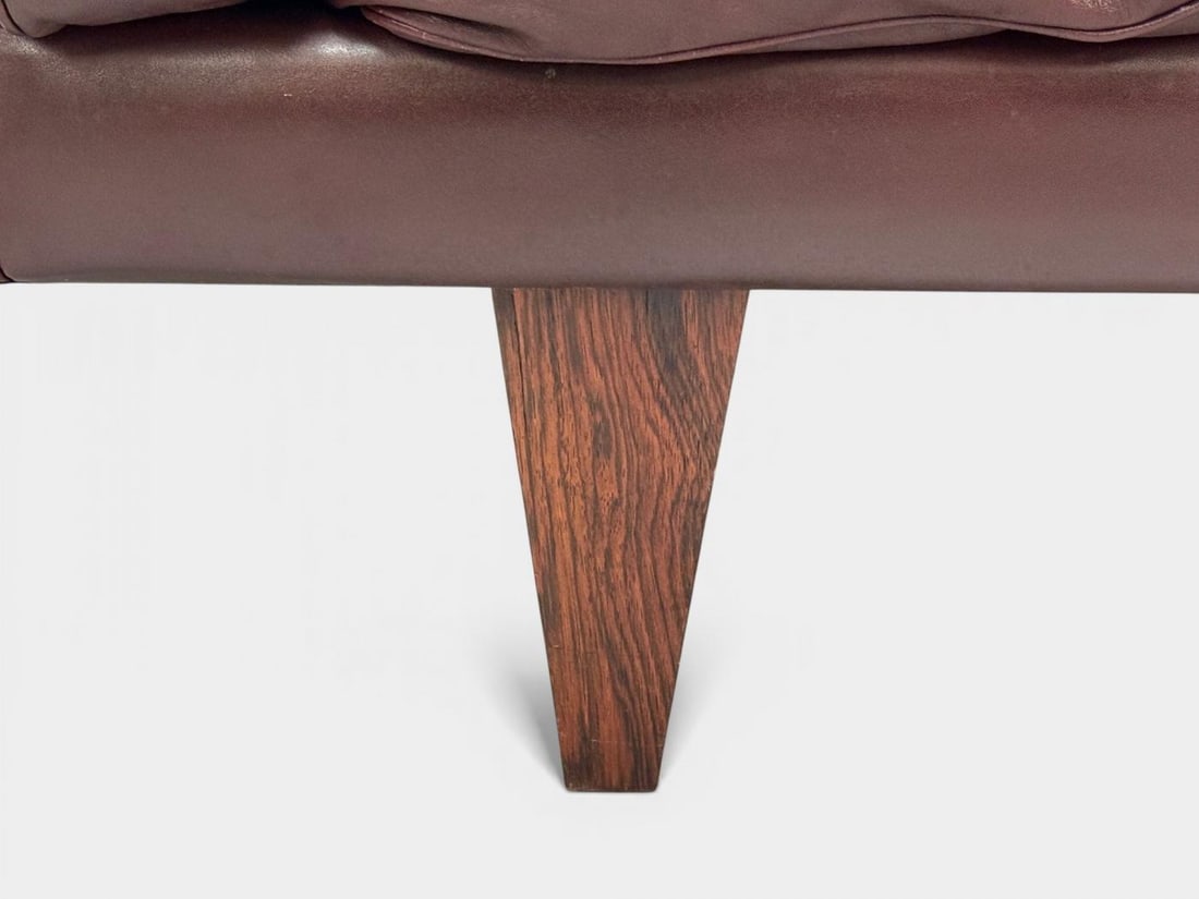 Illum Wikkelsø, Settee, Brown Leather, Rosewood, Denmark, 1960s - 8