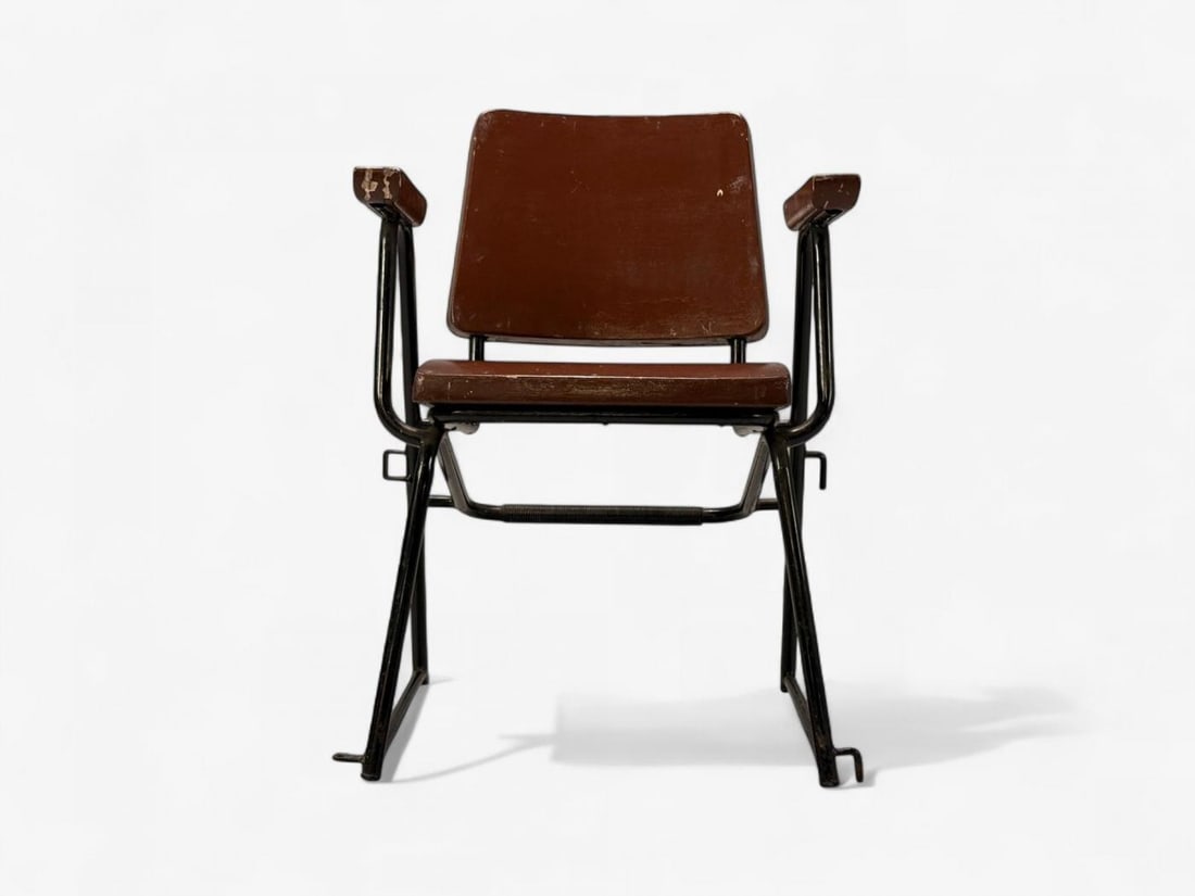 Studio BBPR, Lacquered Iron, Wood, Twelve Armchairs, Italy, 1960s - 11