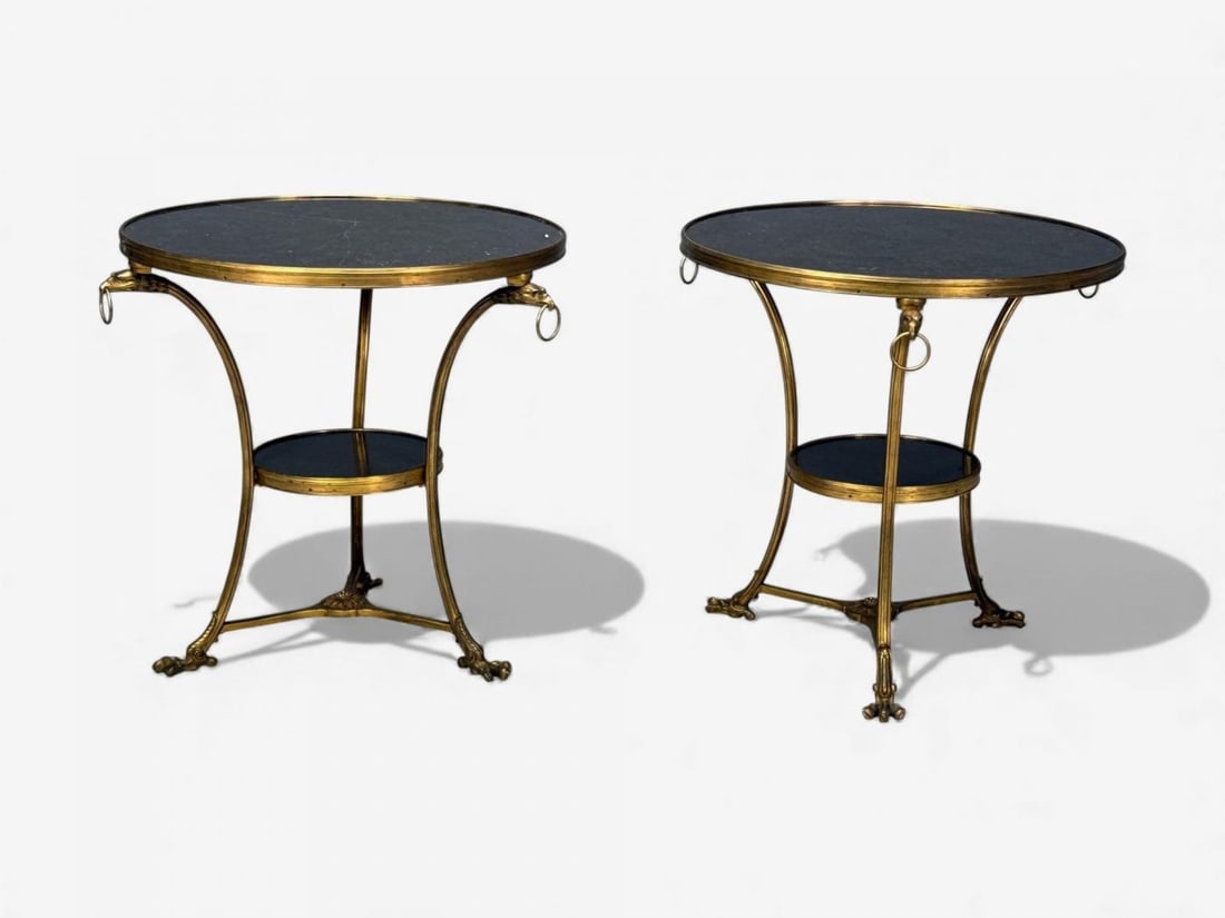 Louis XVI Style, Bronze, Marble, Ormolu Mounted Gueridons, France, 19th c. - 3