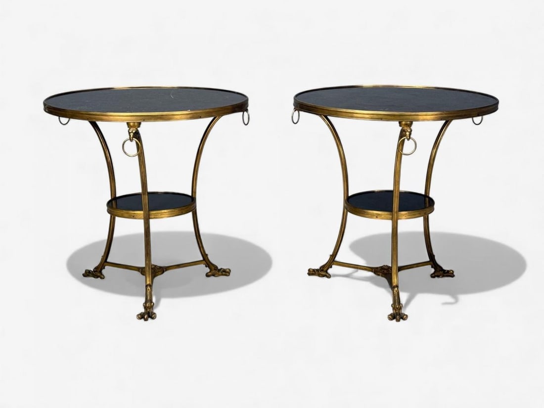 Louis XVI Style, Bronze, Marble, Ormolu Mounted Gueridons, France, 19th c. - 7