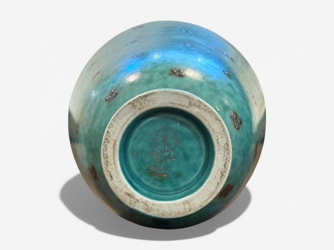 Wilhelm Kage, Green Ceramic, Argenta Vase, Sweden, 1930s - 7
