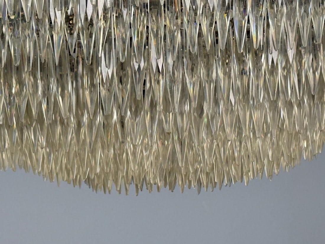 Empire, Impressive Pendant Light, Dore Bronze, Crystal, France, 19th c. - 9