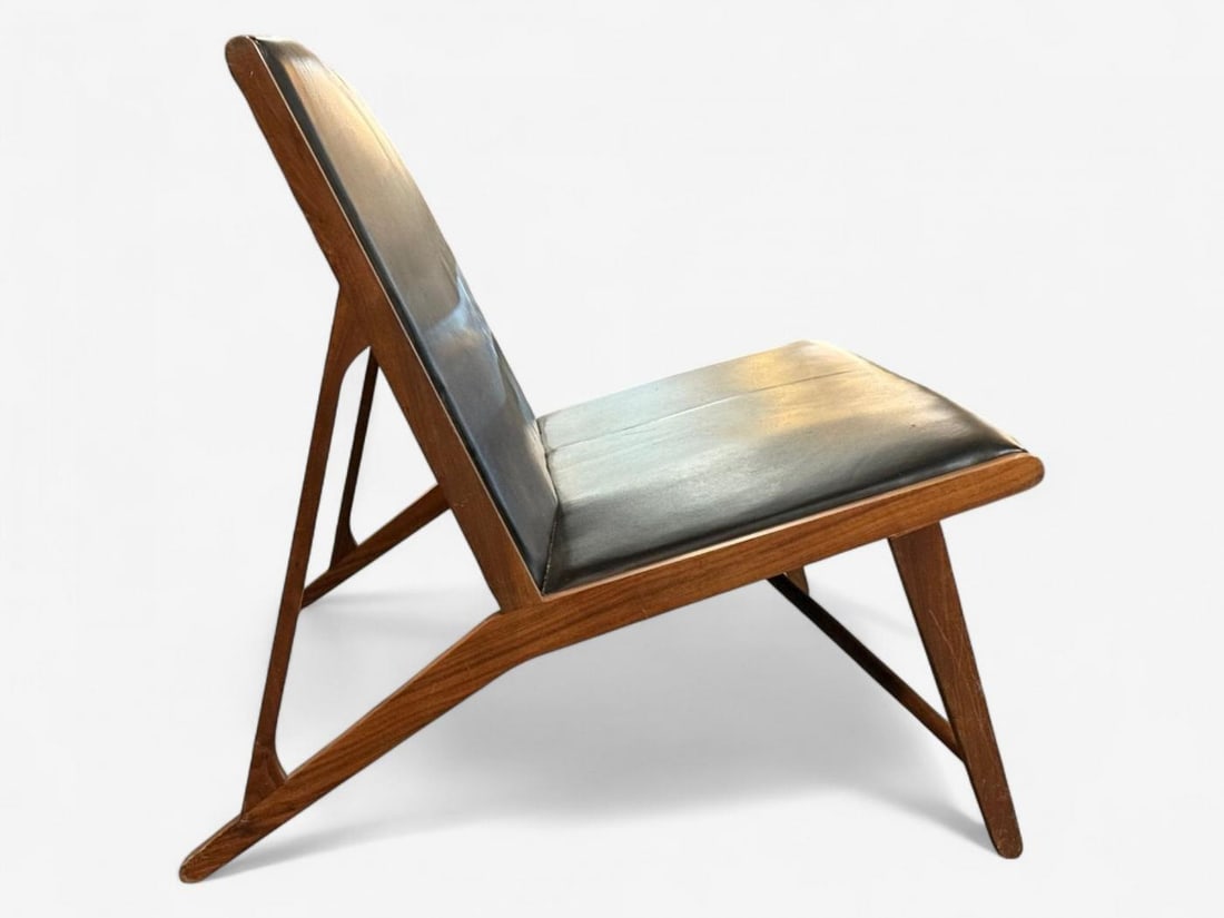 Hans J. Wegner Style, Teak, Leatherette, Settee, Denmark, 1950s - 11