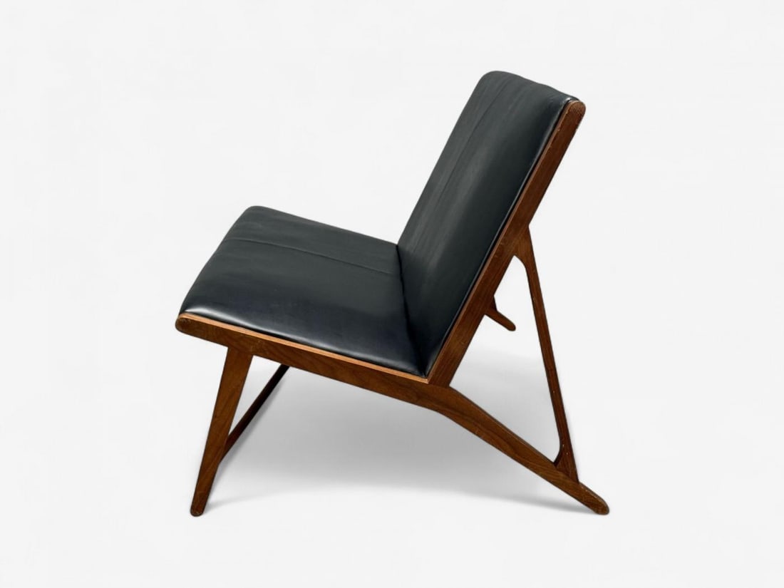 Hans J. Wegner Style, Teak, Leatherette, Settee, Denmark, 1950s - 5