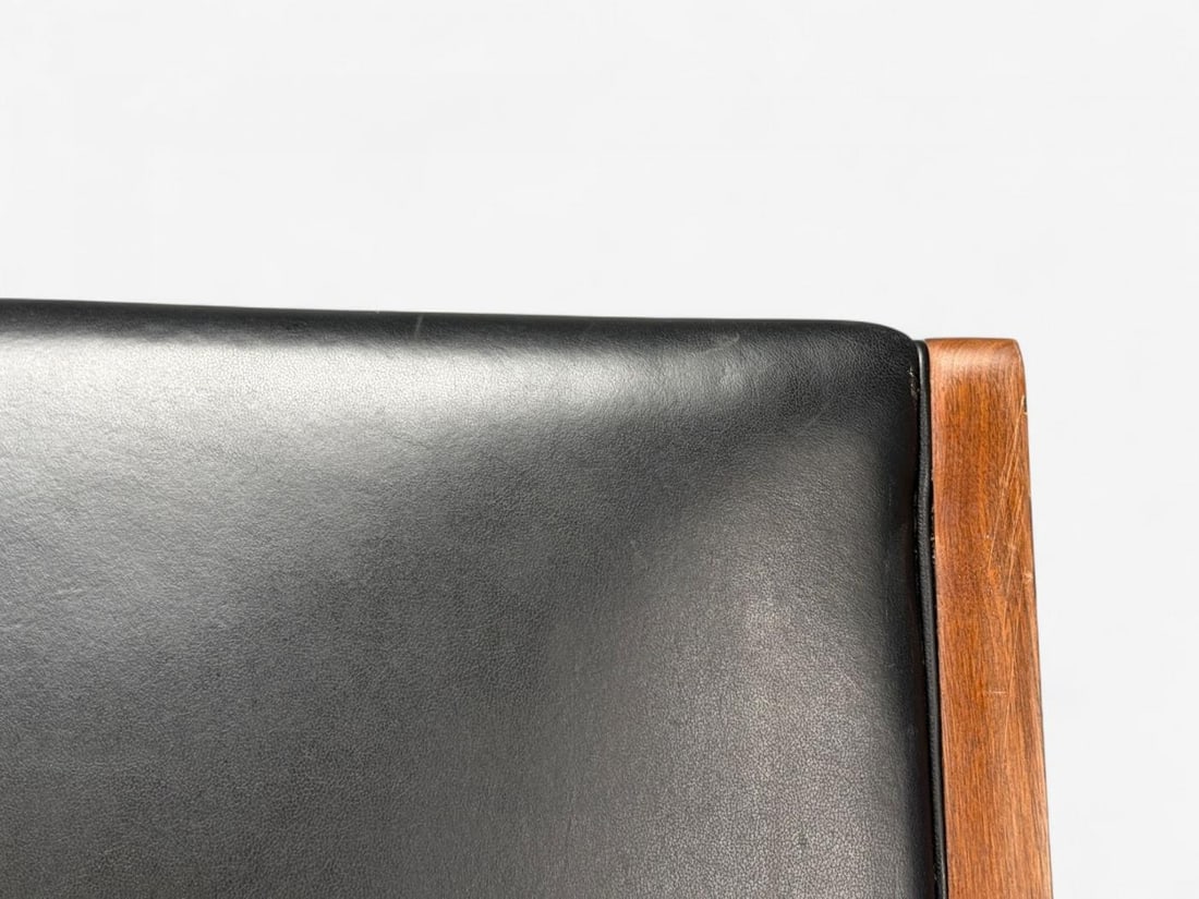 Hans J. Wegner Style, Teak, Leatherette, Settee, Denmark, 1950s - 8