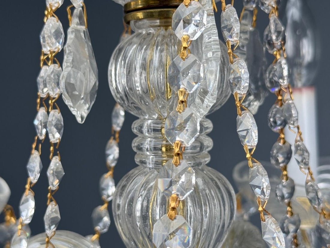 Maria Theresa Style, Venetian Chandeliers, Crystal, Brass, Italy, 1960s - 11