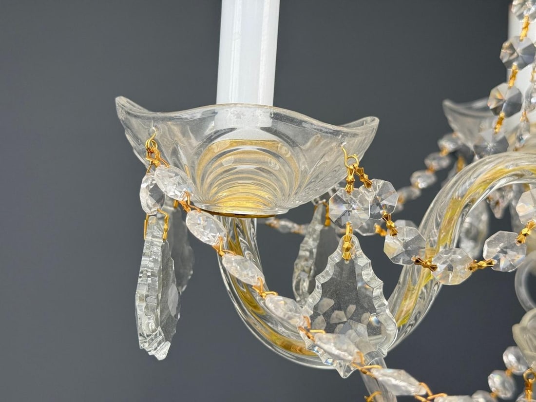Maria Theresa Style, Venetian Chandeliers, Crystal, Brass, Italy, 1960s - 12