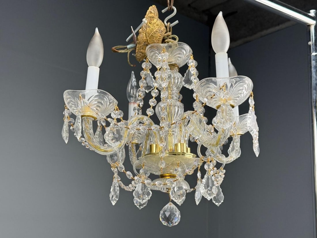Maria Theresa Style, Venetian Chandeliers, Crystal, Brass, Italy, 1960s - 5
