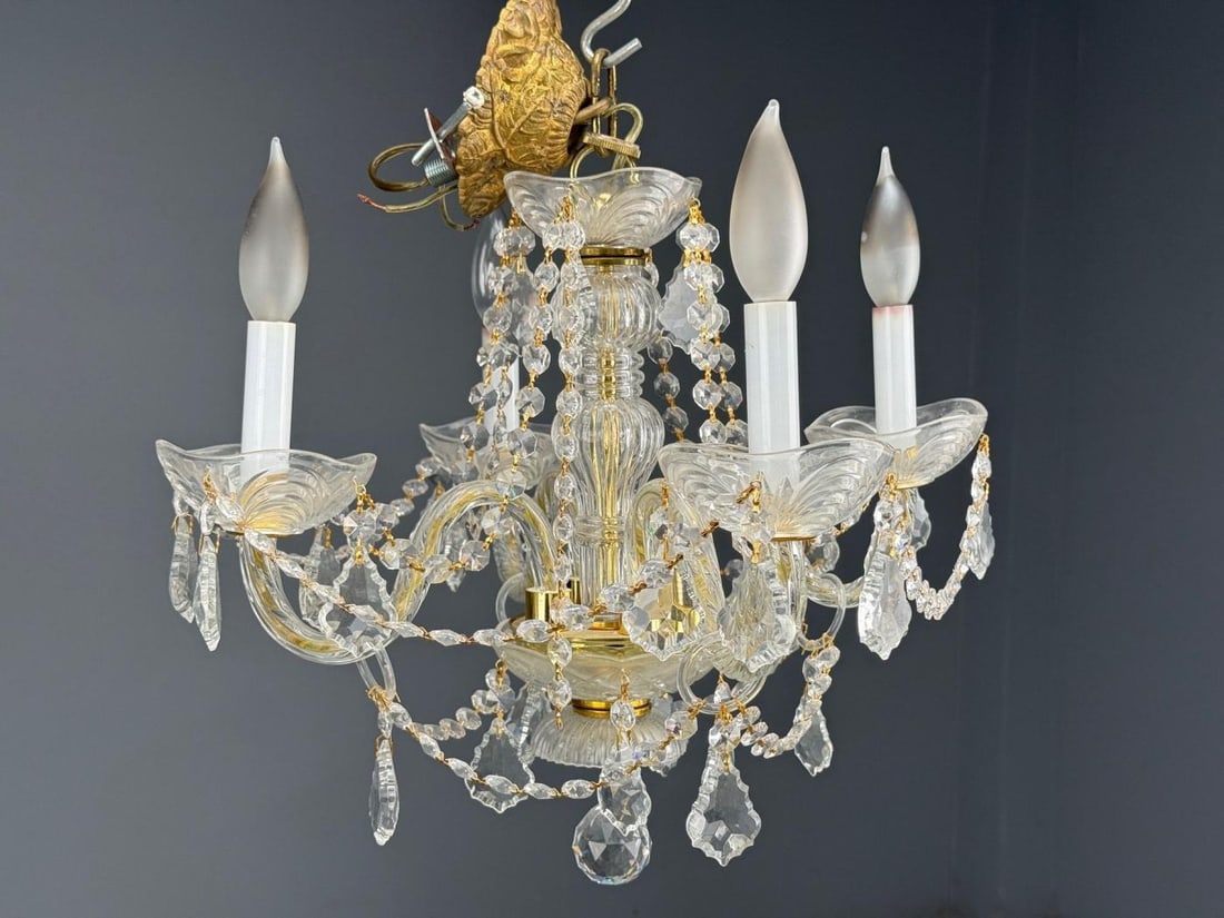 Maria Theresa Style, Venetian Chandeliers, Crystal, Brass, Italy, 1960s - 6