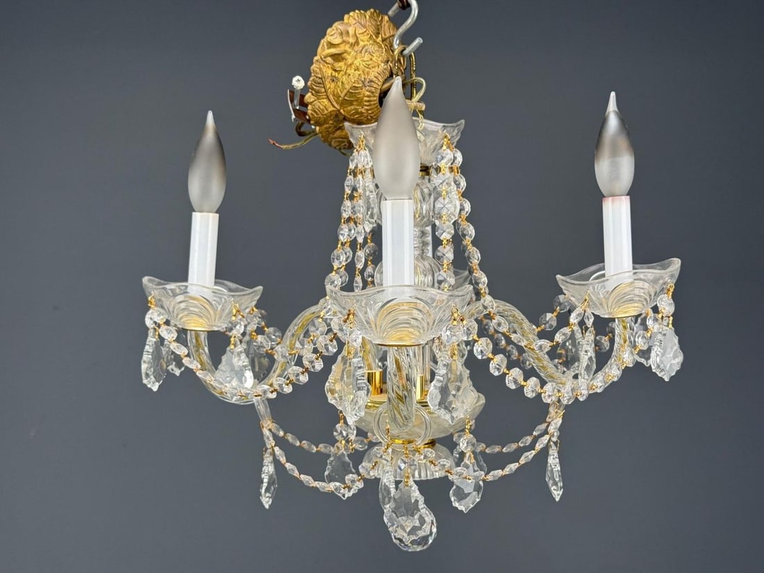 Maria Theresa Style, Venetian Chandeliers, Crystal, Brass, Italy, 1960s - 7