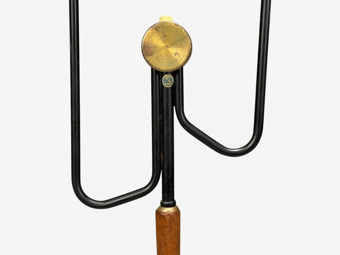 Möllers Armatur Eskilstuna, Floor Lamp, Lacquered Metal, Teak, Sweden, 1950s - 12