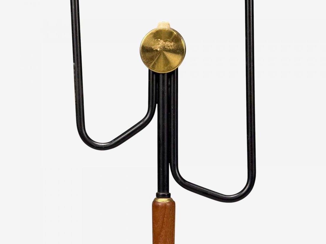 Möllers Armatur Eskilstuna, Floor Lamp, Lacquered Metal, Teak, Sweden, 1950s - 5