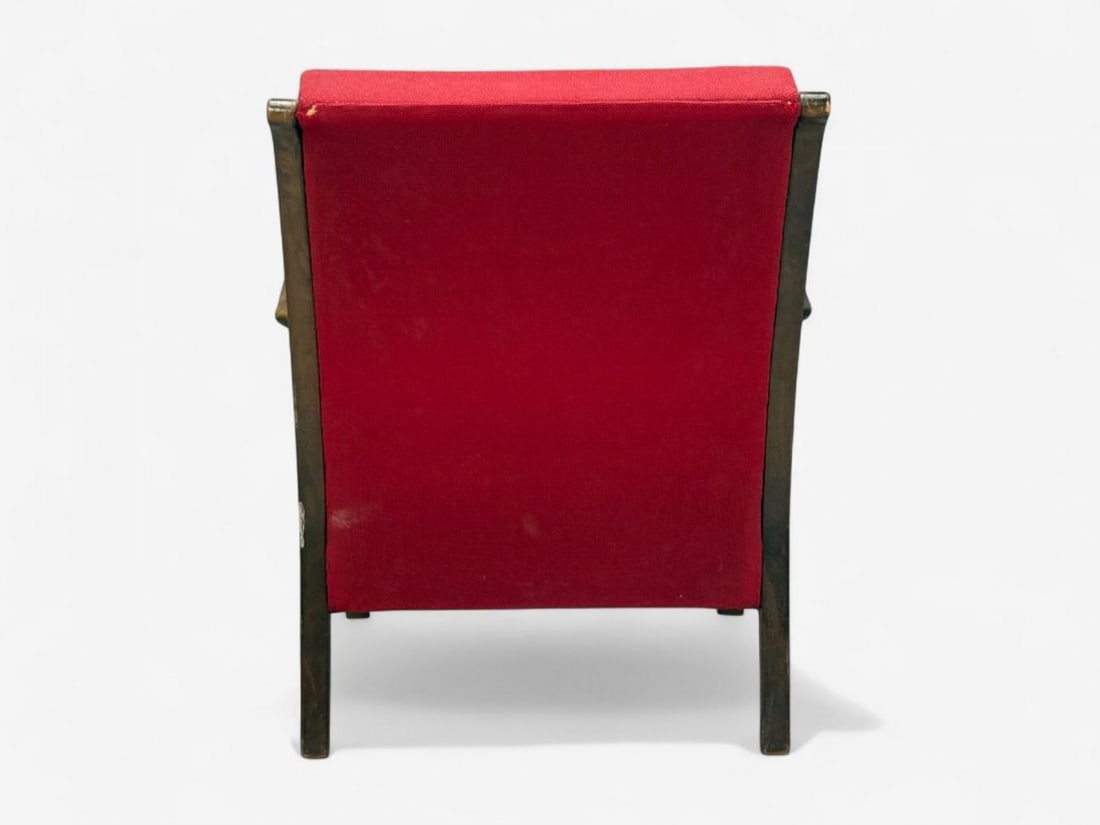 Josef Frank Attribution, Red Fabric, Wood, Lounge Chair, Denmark, 1950s - 9