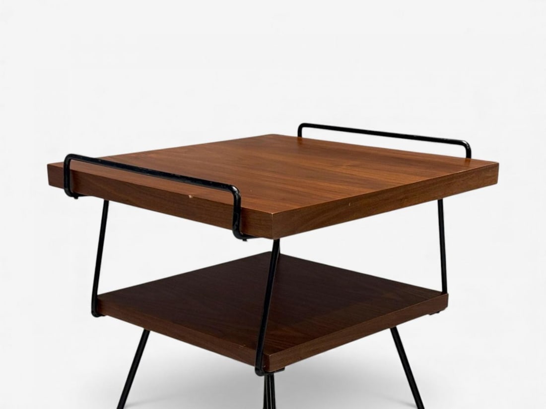 Tony Paul Style, Lacquered Iron, Walnut, Side Tables, USA, 1960s - 4