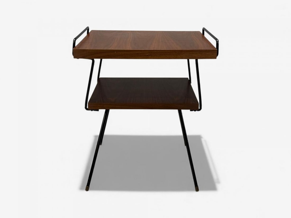 Tony Paul Style, Lacquered Iron, Walnut, Side Tables, USA, 1960s - 6