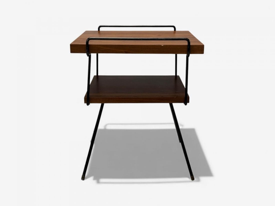 Tony Paul Style, Lacquered Iron, Walnut, Side Tables, USA, 1960s - 9