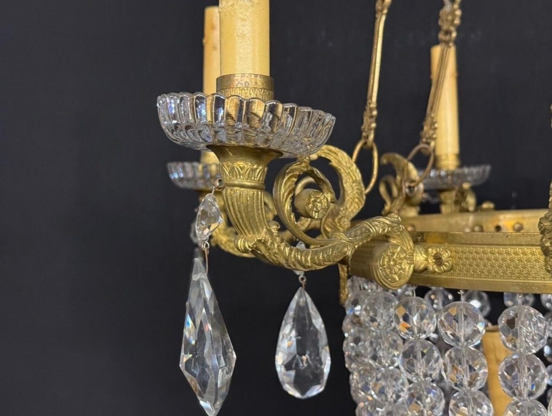 Neoclassical, Bronze, Crystal, Nine Light Chandelier, France, 19th c. - 10