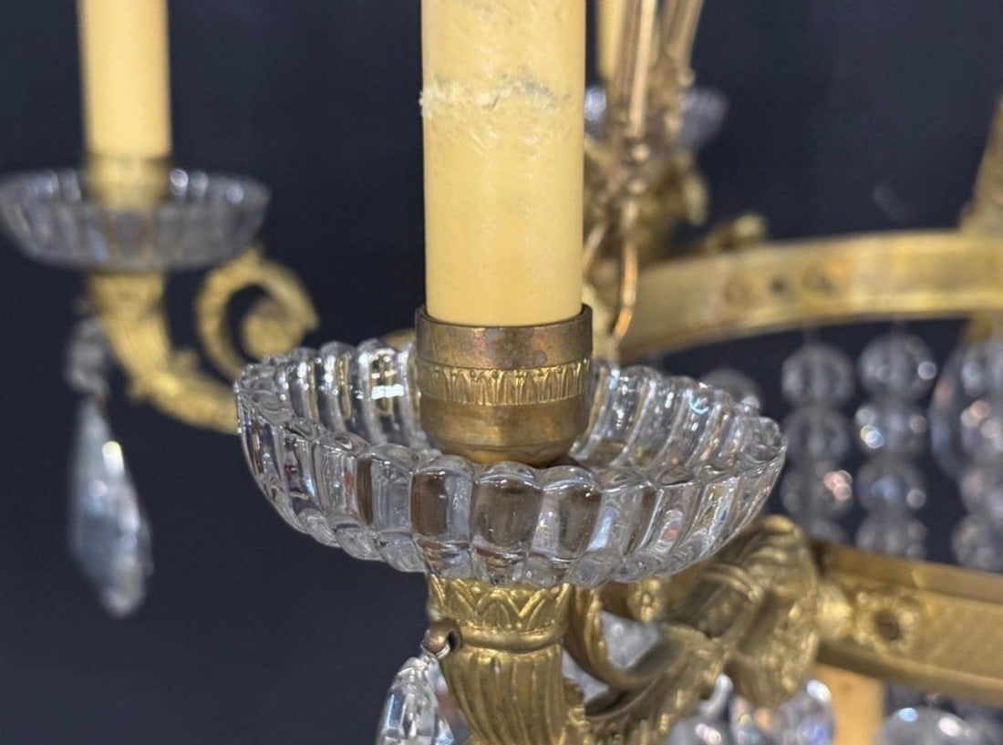 Neoclassical, Bronze, Crystal, Nine Light Chandelier, France, 19th c. - 11