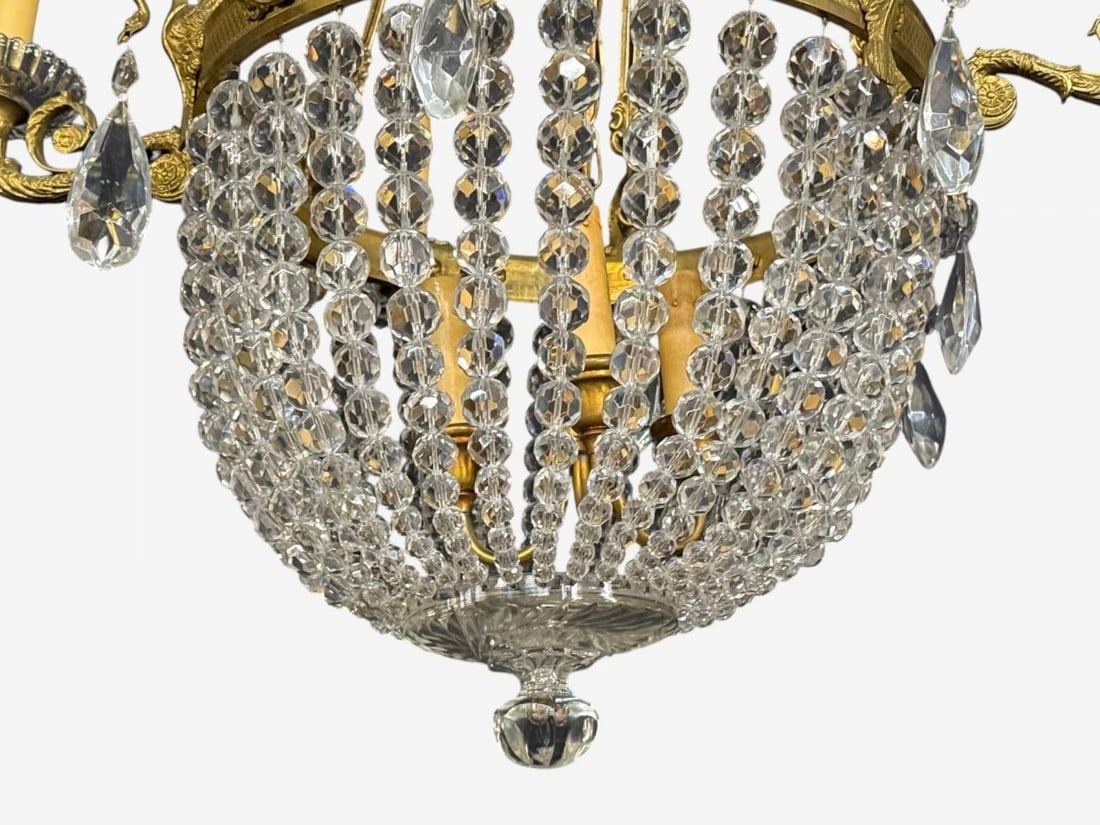 Neoclassical, Bronze, Crystal, Nine Light Chandelier, France, 19th c. - 6
