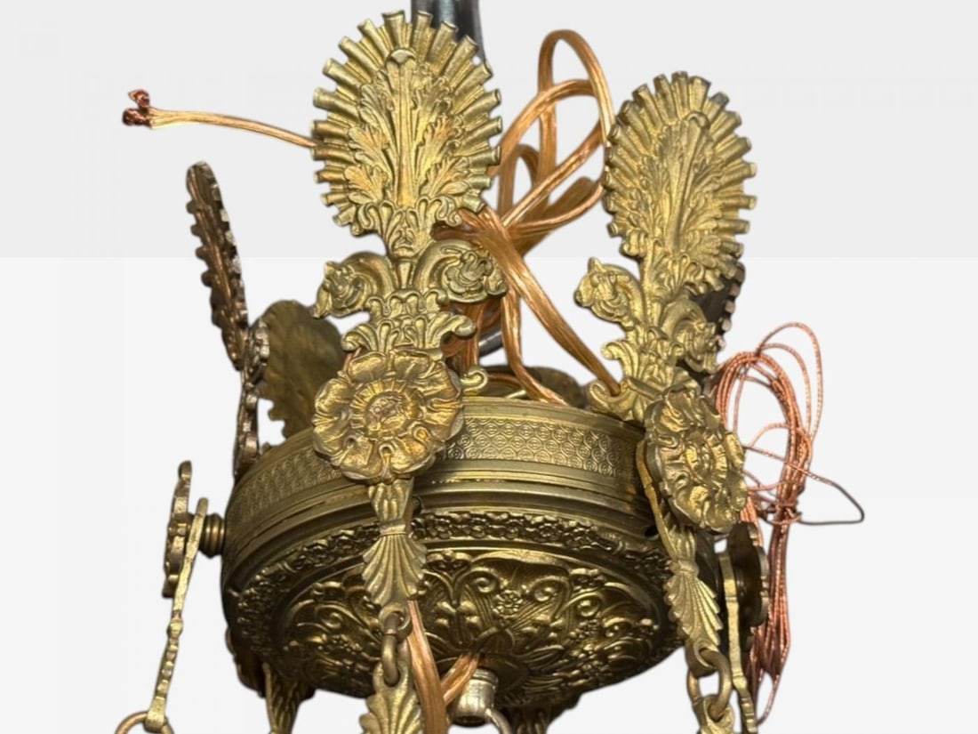 Neoclassical, Bronze, Crystal, Nine Light Chandelier, France, 19th c. - 8