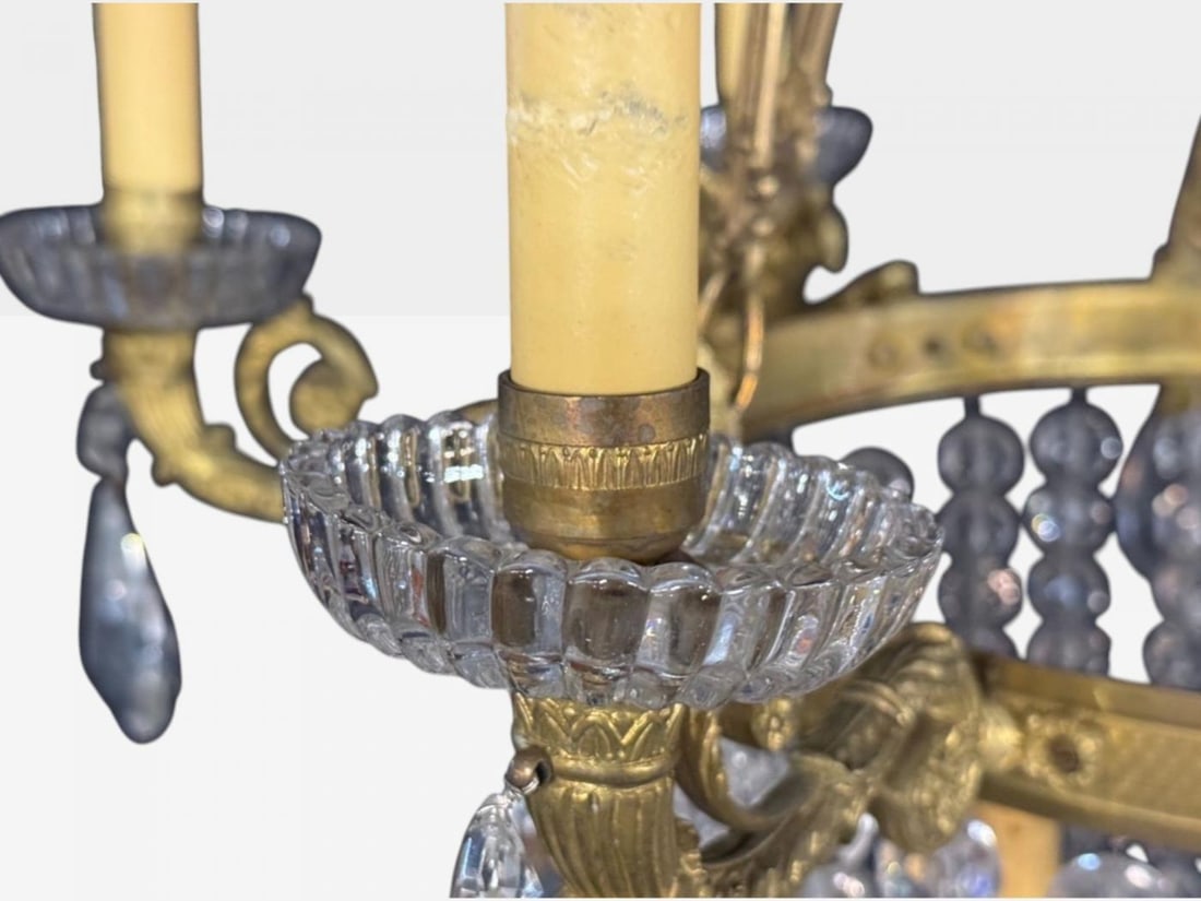 Neoclassical, Bronze, Crystal, Nine Light Chandelier, France, 19th c. - 9