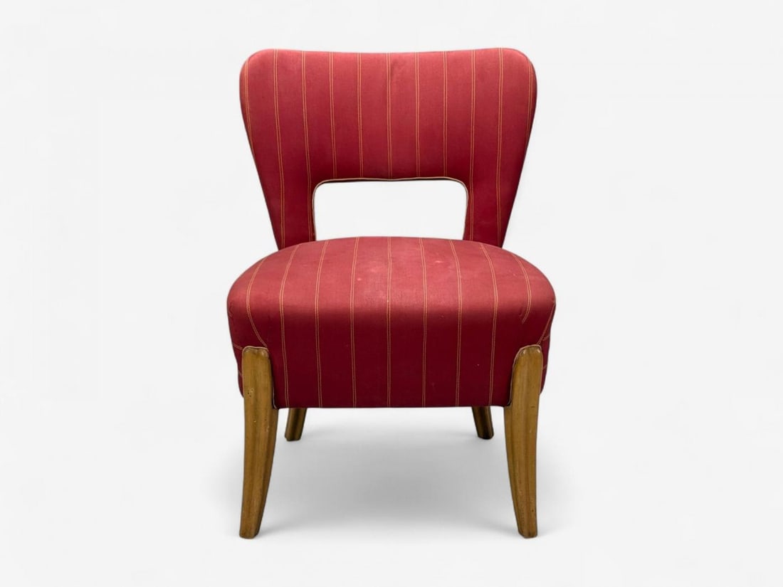 Pier Luigi Colli, Maple, Red Fabric, Low Lounge Chairs, Italy, 1950s - 7