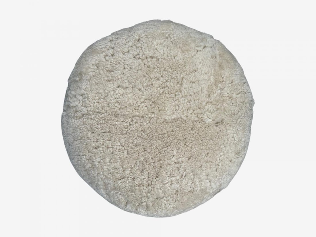 Danish Modern Style, Sheepskin Stools, Beige Shearling, Maple, USA, 21st c. - 5