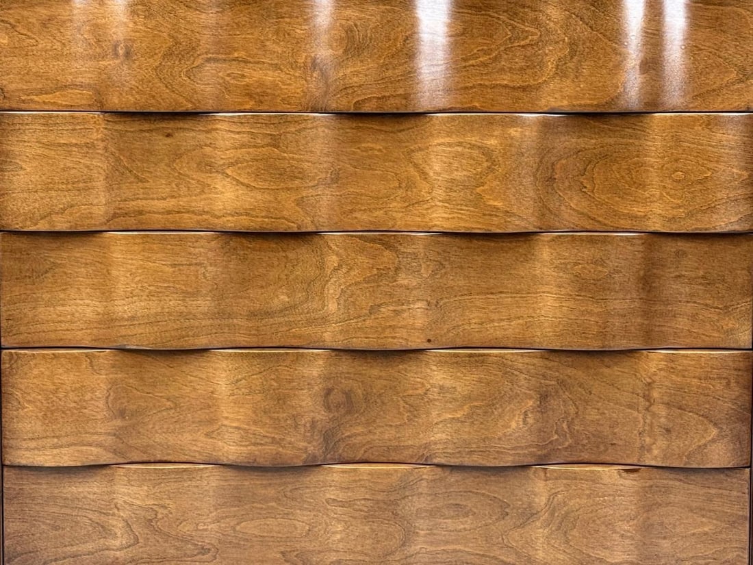 Edmund J Spence, Swedish Modern, Maple, Wave Highboy, Sweden, 1950s - 6