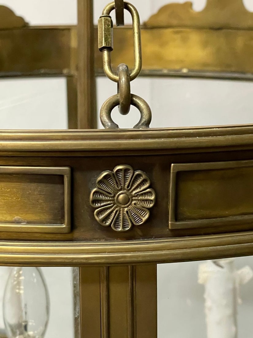 Large 19th Century Solid Bronze Gothic Lantern, Six Lights, Circular - 6