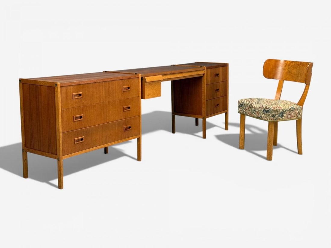 Bertil Fridhagen, Swedish Modern, Writing Desk or Vanity, Teak, Sweden, 1960s - 12