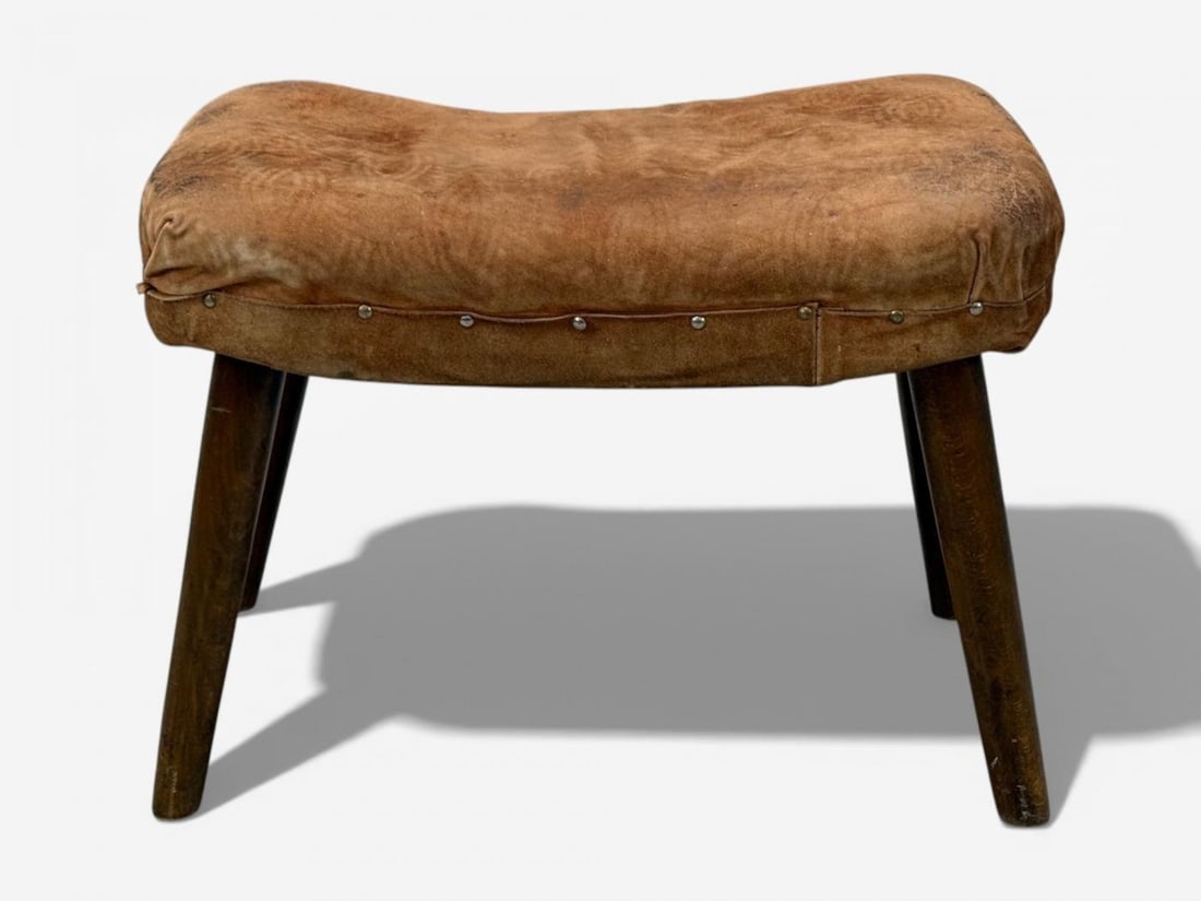 Madsen and Schubell, Ottoman, Beech, Suede, Sweden, 1940s - 2