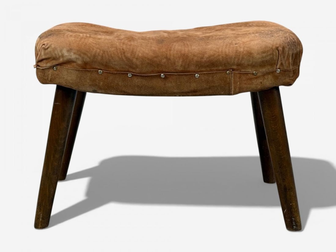 Madsen and Schubell, Ottoman, Beech, Suede, Sweden, 1940s - 4