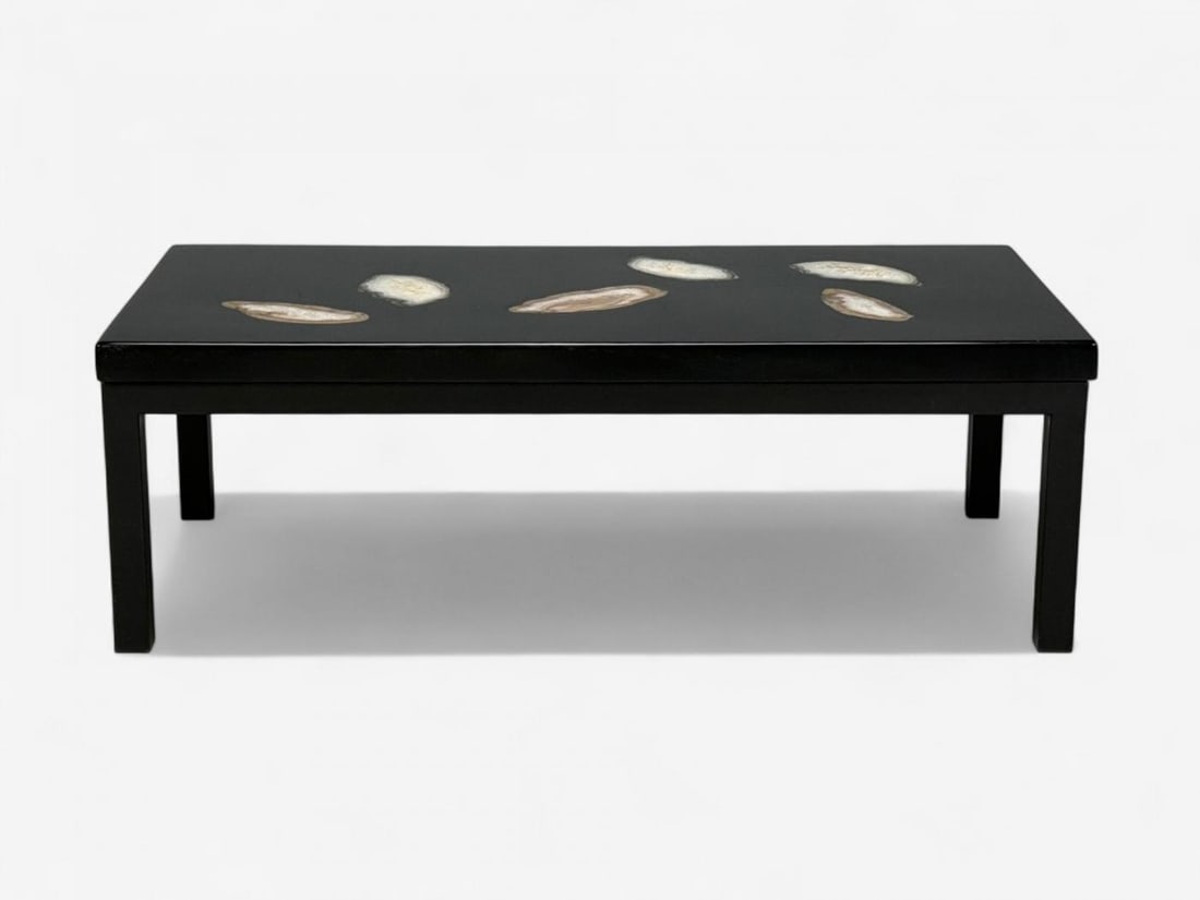 Ado Chale, Black Resin, Agate, Coffee Table, Belgium, 1990s - 10