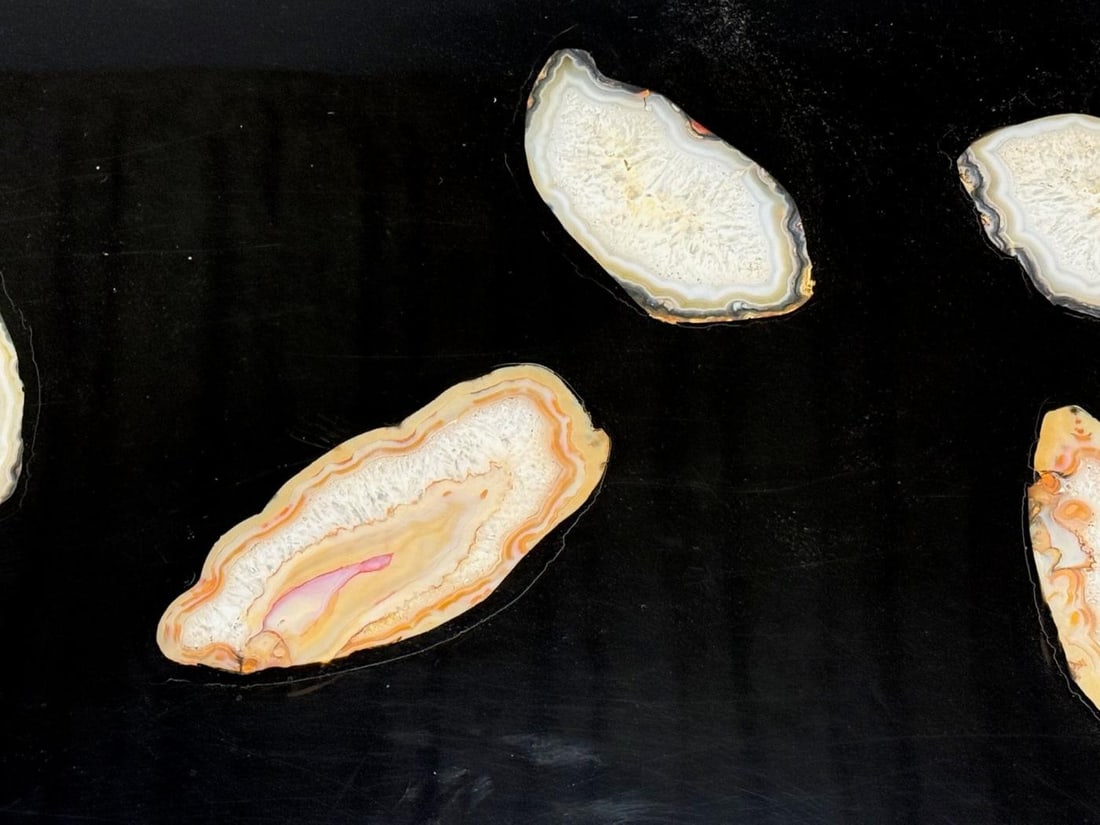 Ado Chale, Black Resin, Agate, Coffee Table, Belgium, 1990s - 7