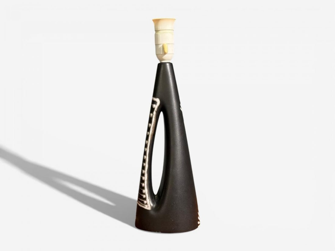 Søholm Stentoj, Table Lamp, Black Stoneware, Denmark, 1950s - 4