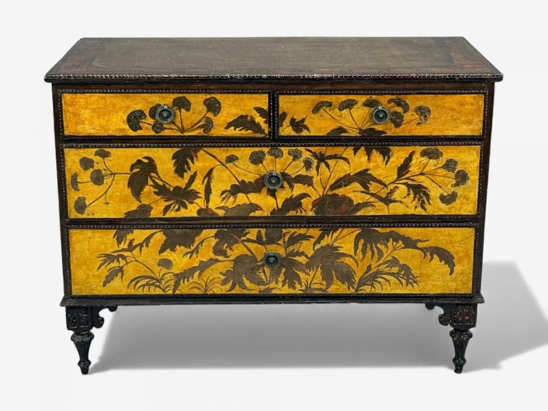 Max Kuehne, Silver Leaf, Painted Wood, Rare Commode, USA, 1950s - 3