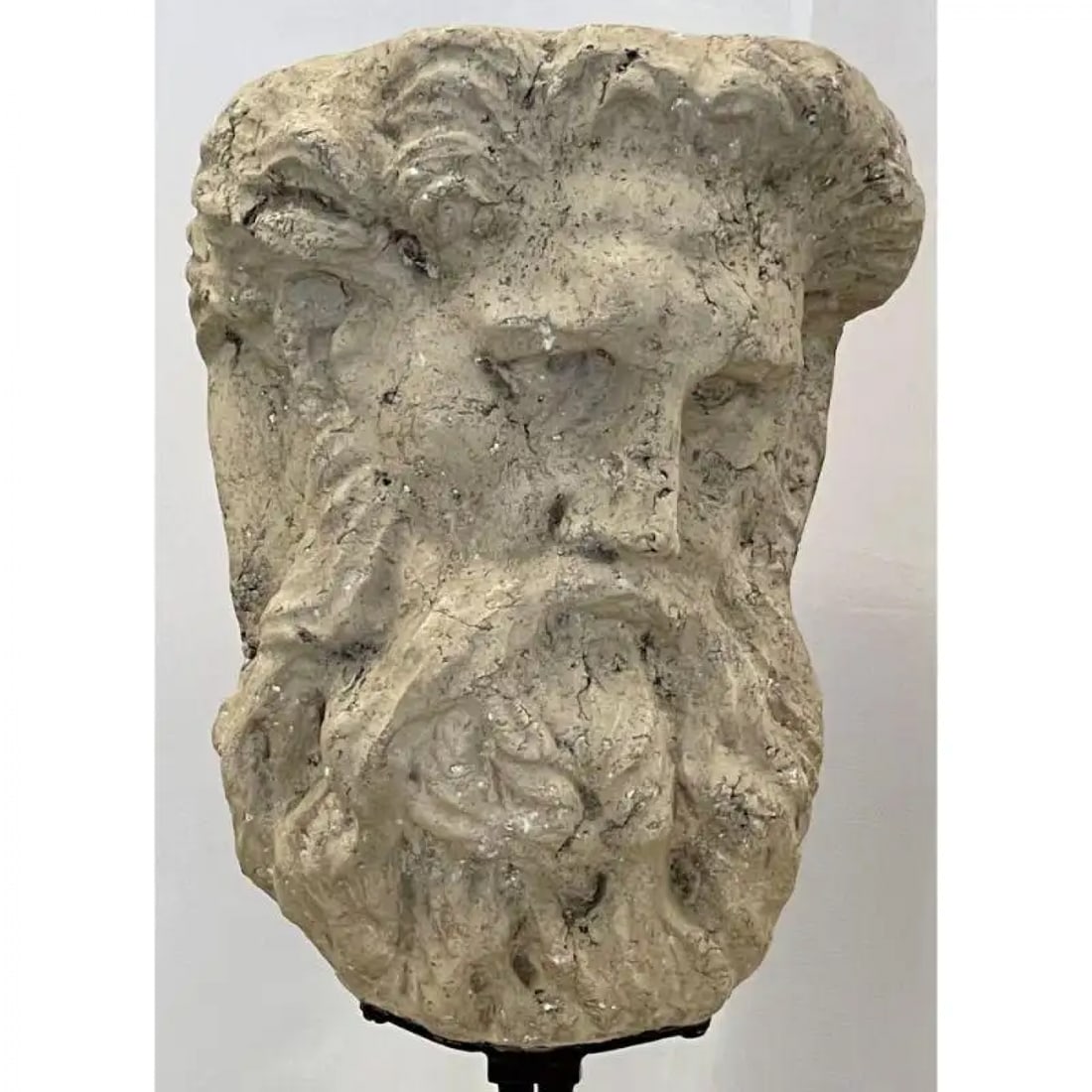 Bust of Roman or Greek Man, Venetian Style, Metal Stand, Sculpture, 20th C. - 5