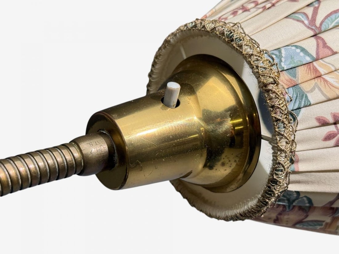 Swedish Modern, Adjustable Floor Lamp, Wood, Metal, Fabric, Sweden, 1950s - 8