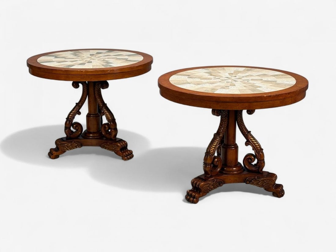 Regency Style, Pine, Stone, Accent Tables, USA, 20th c. - 2