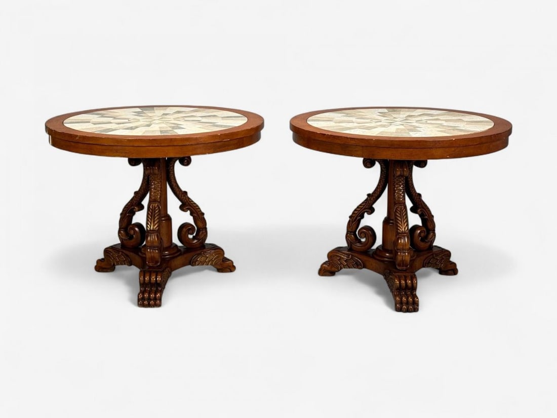 Regency Style, Pine, Stone, Accent Tables, USA, 20th c. - 4