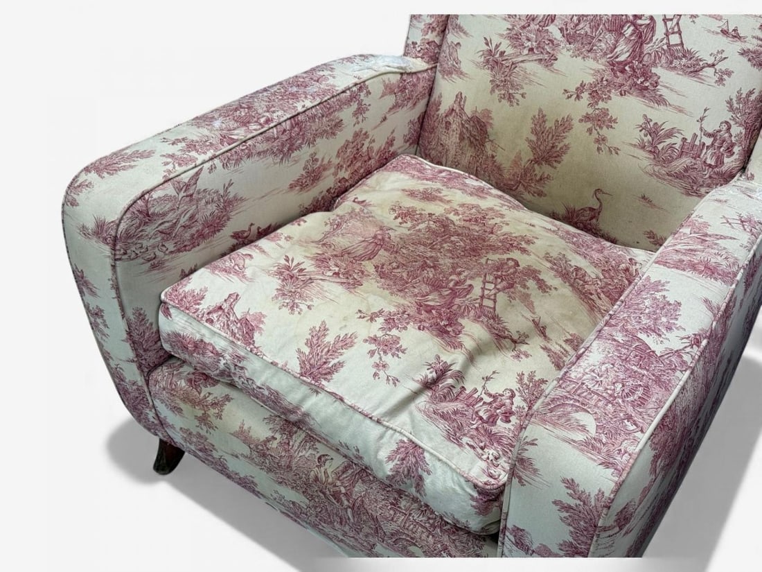 Italian Modern, Ashwood, Fabric, Large Wingback Chairs, Italy, 1950s - 9