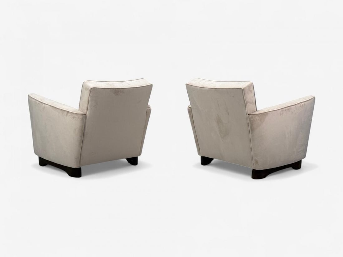 Slagelse Mobelfabrik, Beige Velvet, Beech, Lounge Chairs, Denmark, 1940s - 5