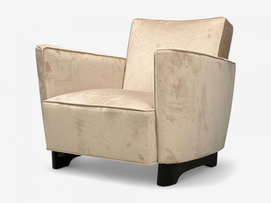 Slagelse Mobelfabrik, Beige Velvet, Beech, Lounge Chairs, Denmark, 1940s - 6
