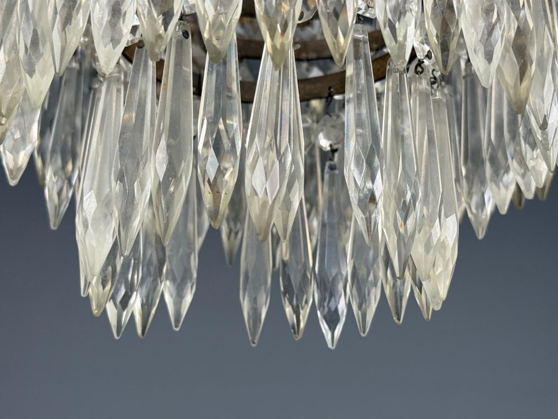 French Louis XVI, Chandeliers, Dore Bronze, Crystal, France, 19th Century - 6