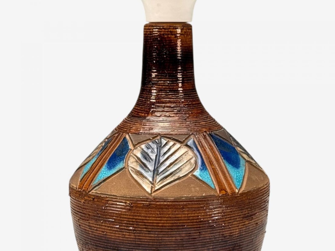 Julie Keramik, Danish Modern, Brown Ceramic, Table Lamp, Denmark, 1960s - 5