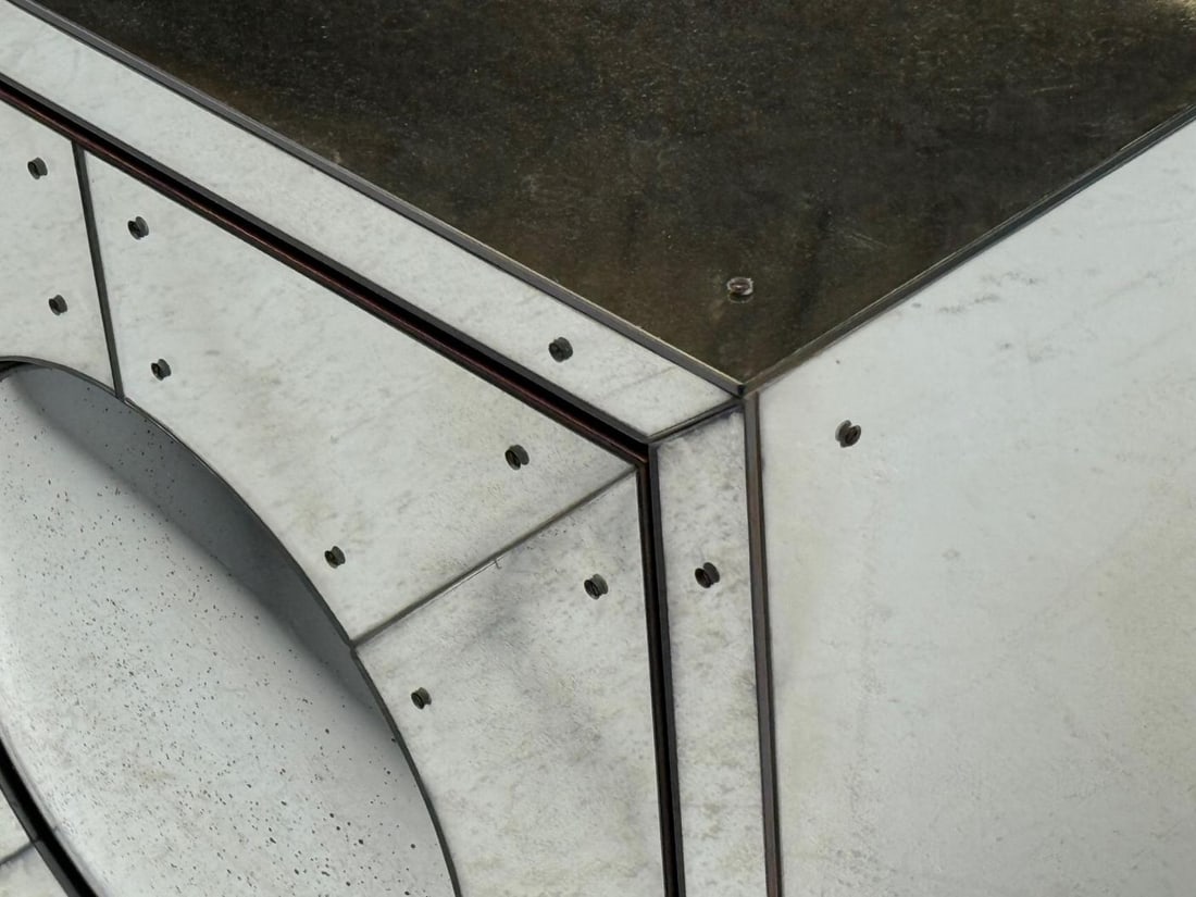 Art Deco Style, Painted Wood, Antique Glass, Mirrored Sideboard or Credenza - 6