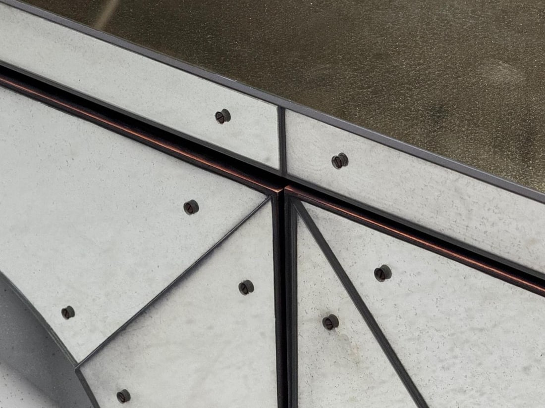 Art Deco Style, Painted Wood, Antique Glass, Mirrored Sideboard or Credenza - 7